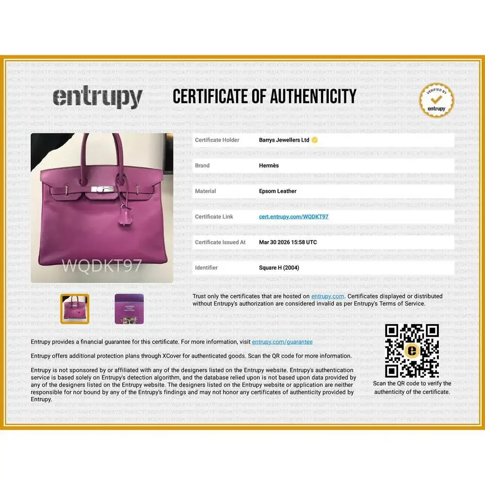 Birkin 35 Cyclamen Courcheval Leather with Palladium Hardware